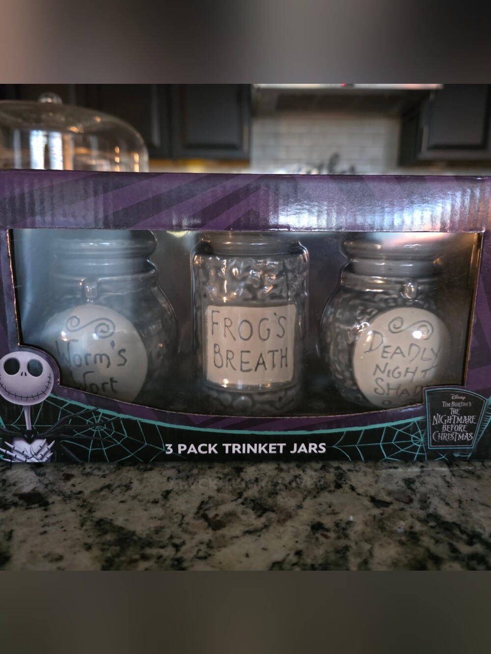 Nightmare Before Xmas Trinket Jars - Gray Frog's Breath Design